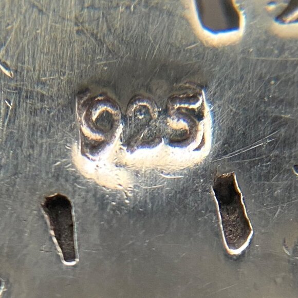 Sterling Silver 925 1.41" Black Enamel Scrollwork Cross Dangle Earrings 11g - Picture 9 of 16